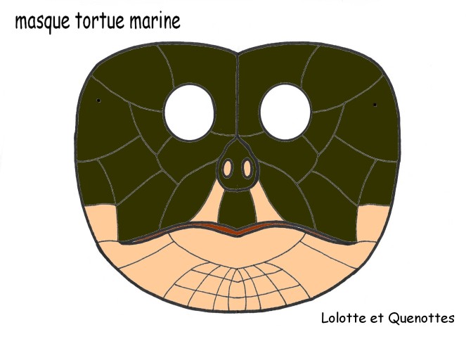 tortue marine masque couleur